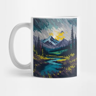 Autumn river and mountains Mug